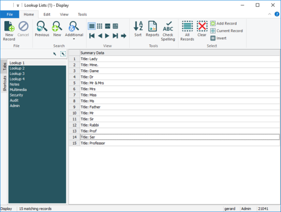 Lookup List
